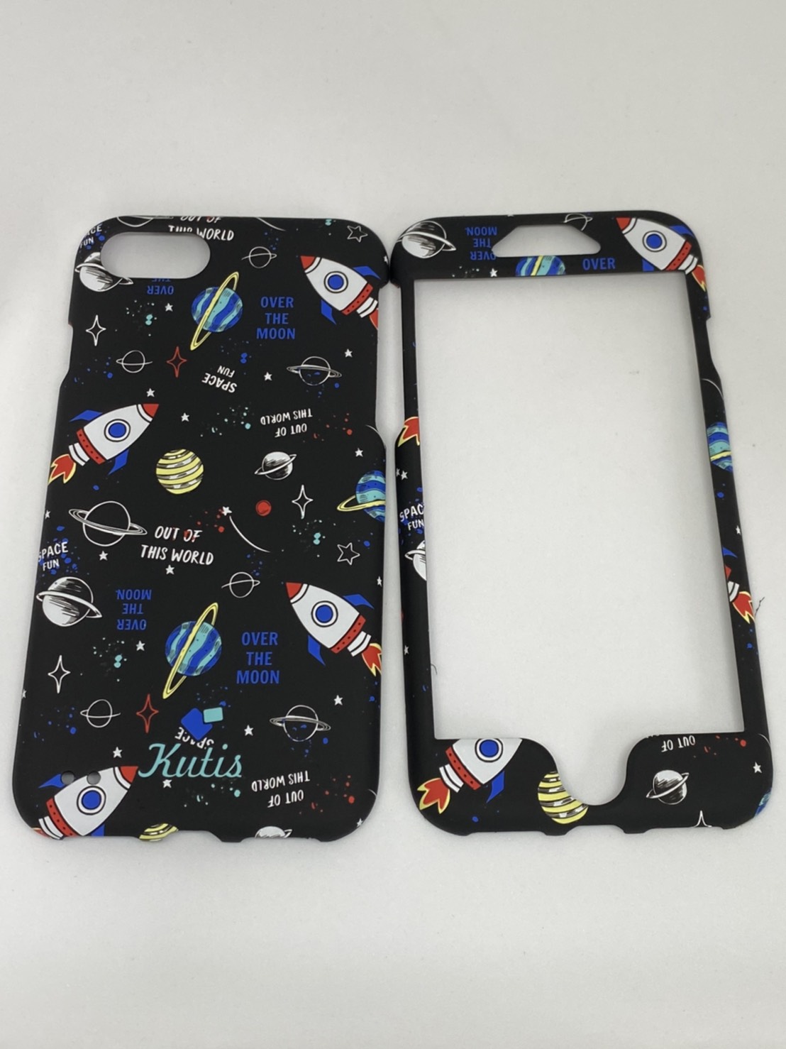 เคสคูทิส(Kutis)เคสไอโฟน7,8(ลายจรวดอวกาศ)มาใหม่ เคสประกบหน้า-หลัง เคสเรืองแสง เคสลายวินเทจ ร้านSuperhero Klongthom