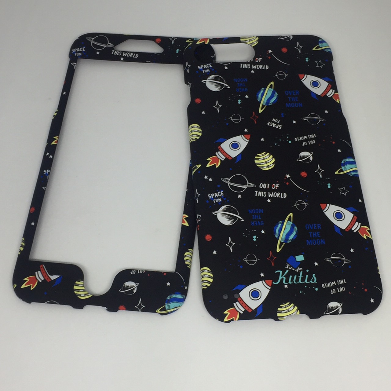 เคสคูทิส(Kutis)เคสไอโฟน7พลัส,8พลัส(ลายอวกาศมีจรวดnew)มาใหม่ เคสประกบหน้า-หลัง เคสเรืองแสง เคสลายวินเทจ ร้านSuperhero Klongthom