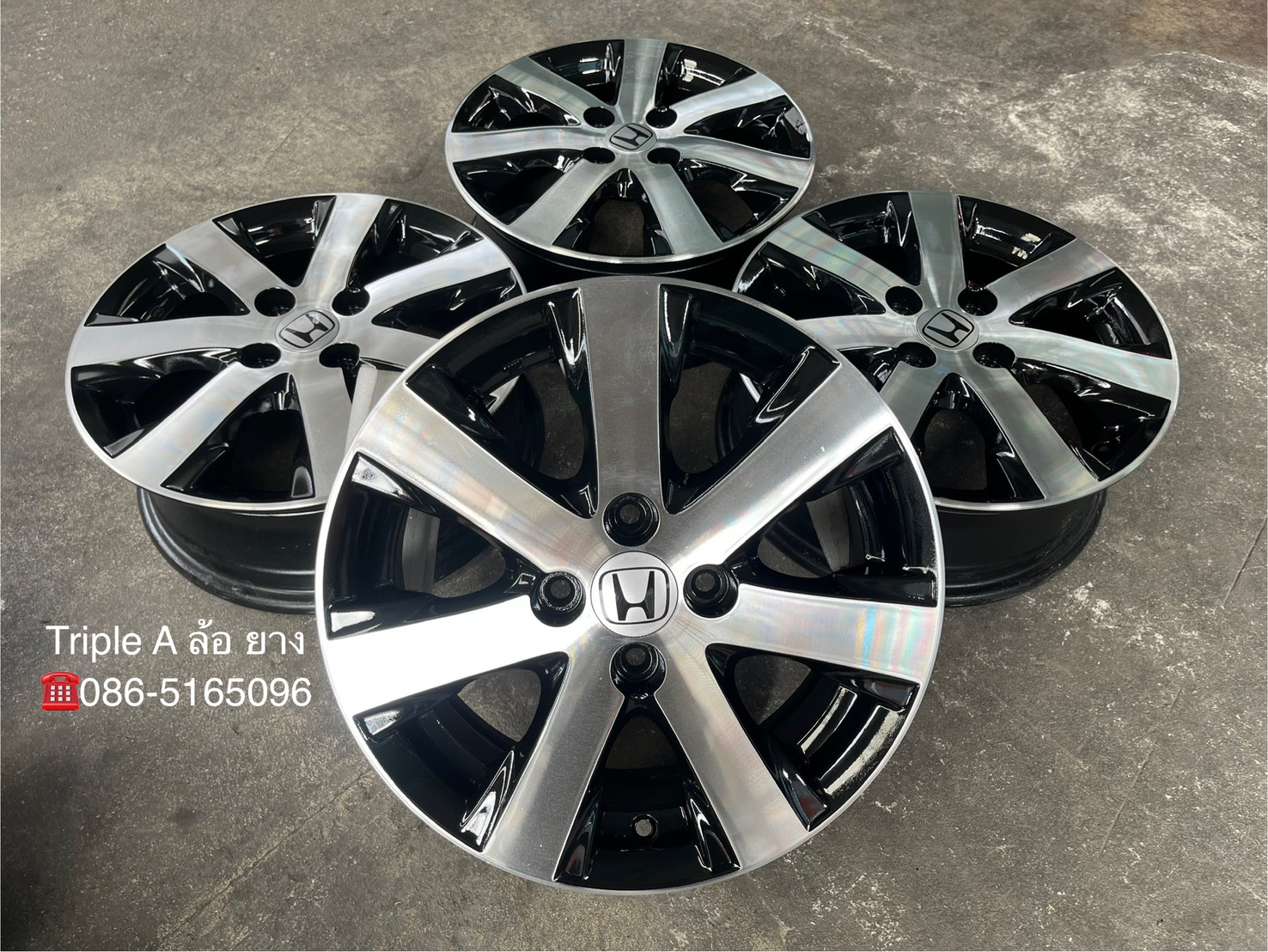 ✨ล้อแม็ก✨Honda Feed ขอบ 15 ดำหน้าเงา💖สวยกริ๊บ💖