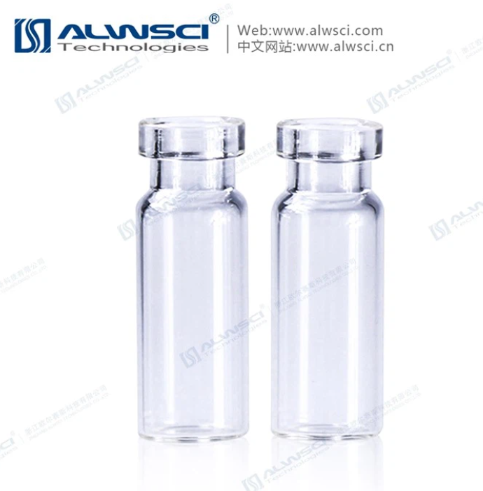 2mL Glass Flat Base 11mm Crimp Vial Wide Opening (100 ชิ้น/แพ็ค)