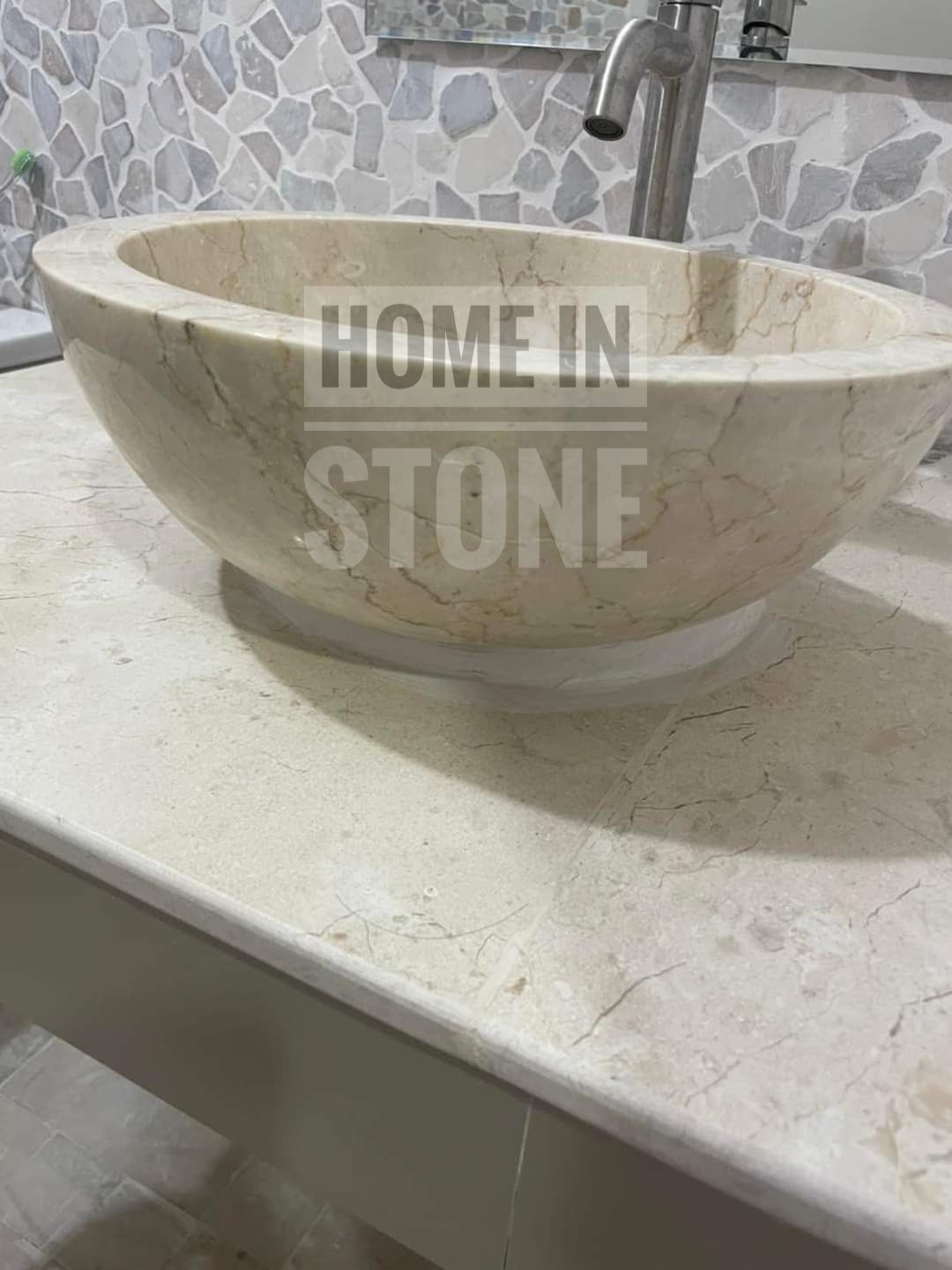 อ่างล้างมือ หินธรรมชาติ ลายสวยหรู เพิ่มความโดดเด่นให้กับห้องน้ำ
