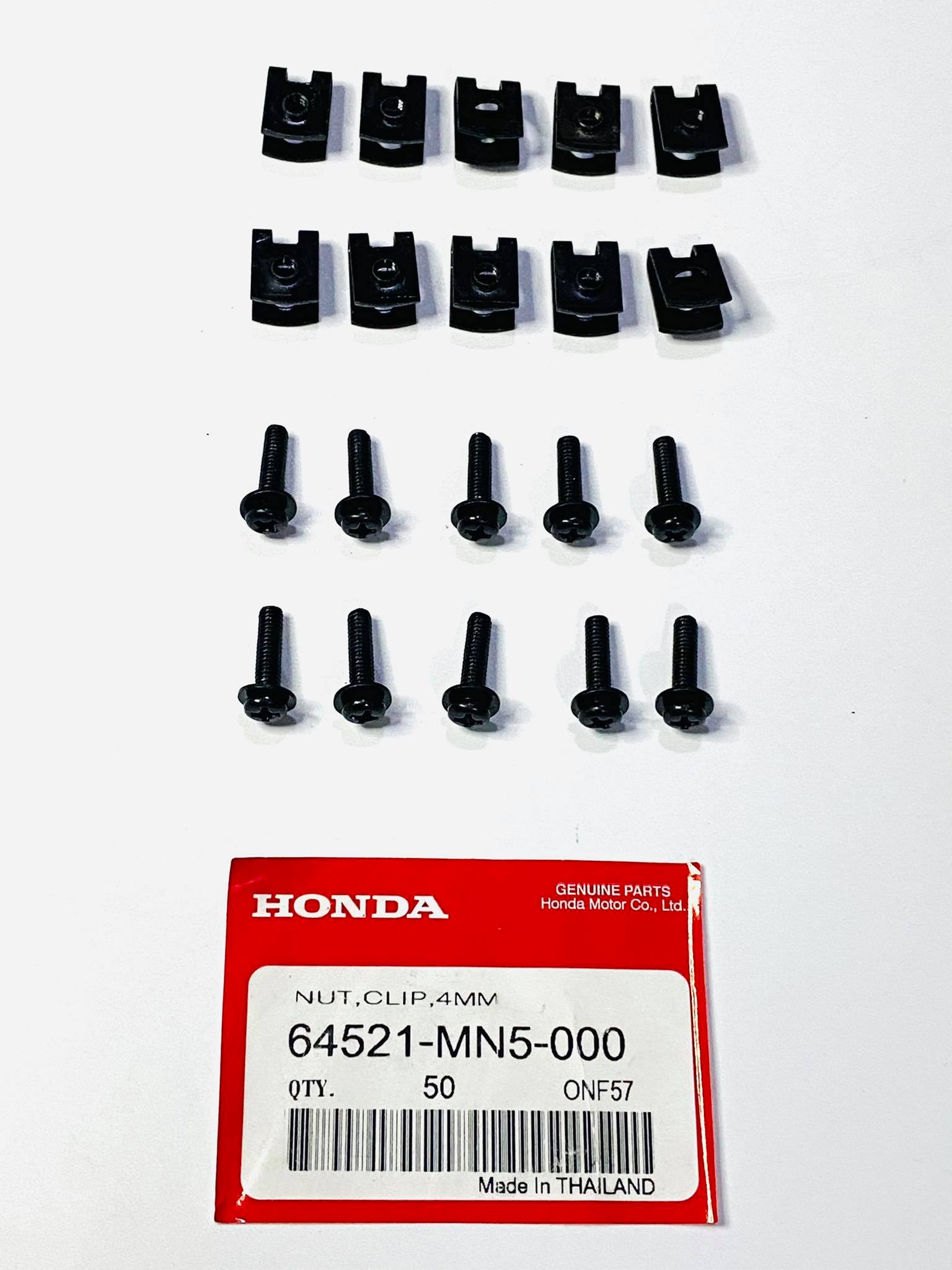 กิ๊ป+น็อตหน้ากากเวฟ ดรีม Honda แท้ (10 คู่ตามภาพ)