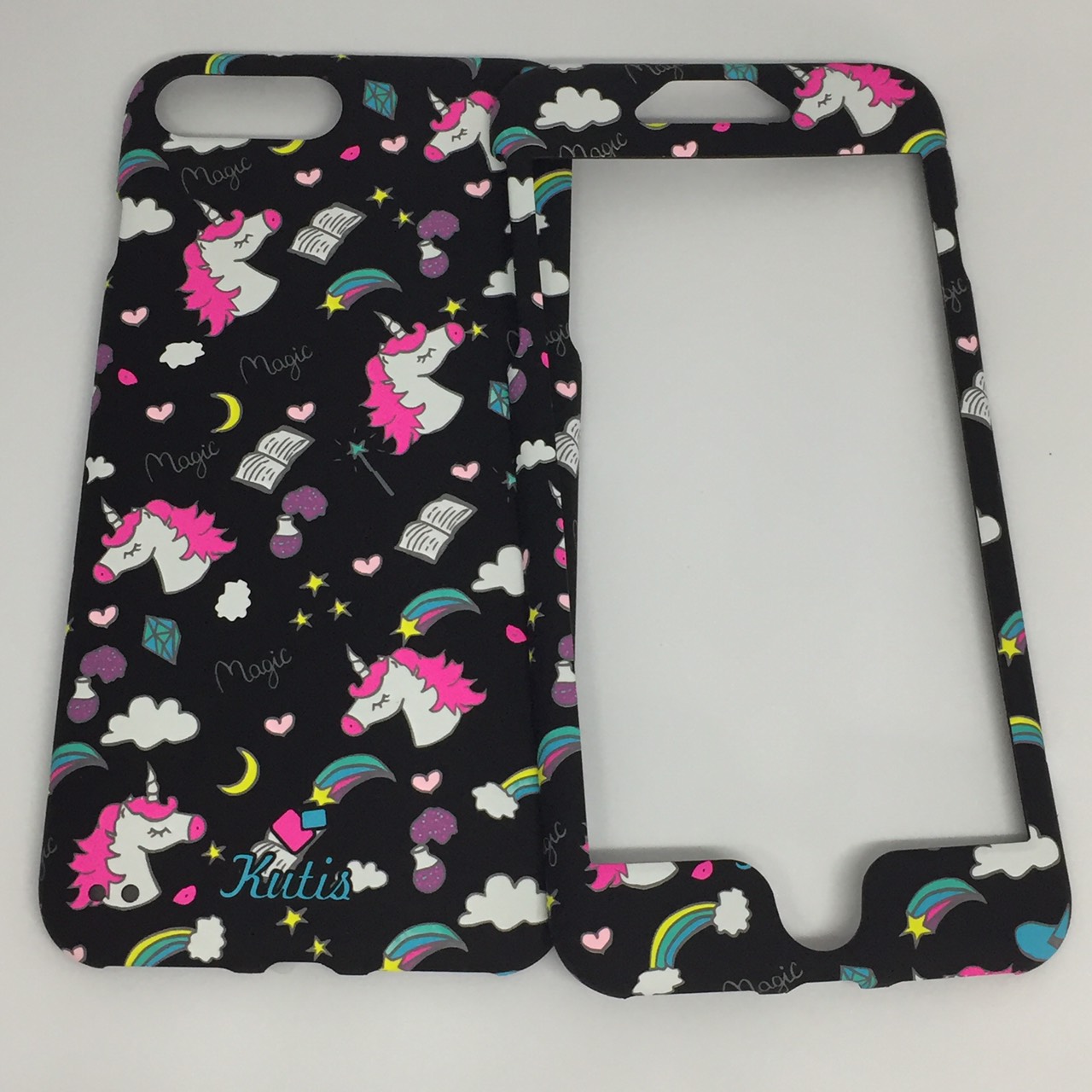 เคสคูทิส (Kutis) ไอโฟน7พลัส,8พลัส(ลายหัวม้ายูนิคอร์นพื้นหลังสีดำ)