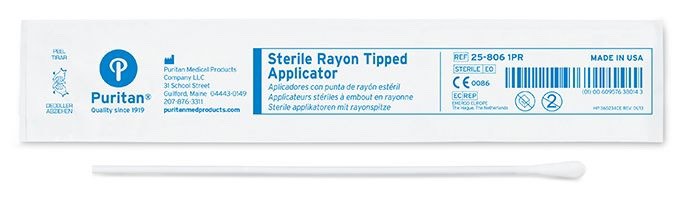 1 ลัง-Puritan 6" Sterile Standard Rayon Swab w/PS Handle, USA(1000ชิ้น/แพ็ค)