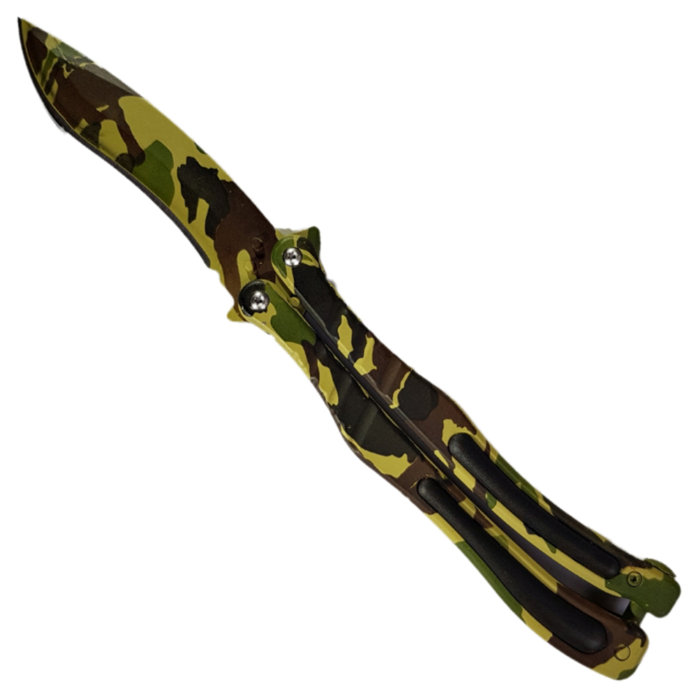 Balisong มีดบาลีซอง มีดควง มีดพับ มีดบัตเตอร์ฟลาย CS GO Counter-Strike (ลายพรางทหาร) พร้อมซองไนล่อนสำหรับเก็บมีด