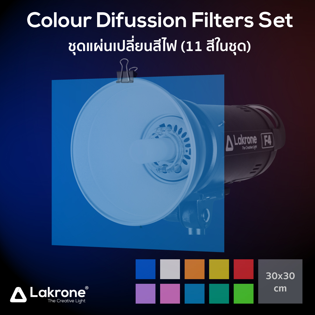 COLOUR DIFUSSION FILTERS SET ชุดแผ่นเปลี่ยนสีไฟ (11สีในชุด)