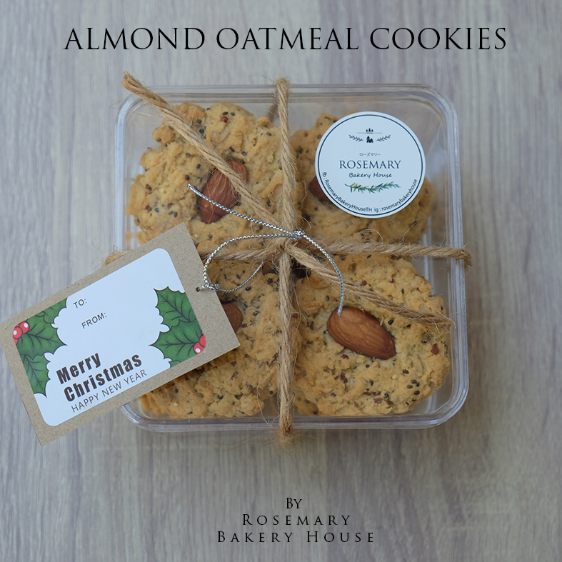🍪 🌾🌰ALMOND OATMEAL COOKIES 🎅 🎄คุ้กกี้อัลมอนด์ข้าวโอ๊ต - CKH บรรจุกล่องใส #ของขวัญปีใหม่ #คุ้กกี้เพื่อสุขภาพ #แคลรอรี่ต่ำ