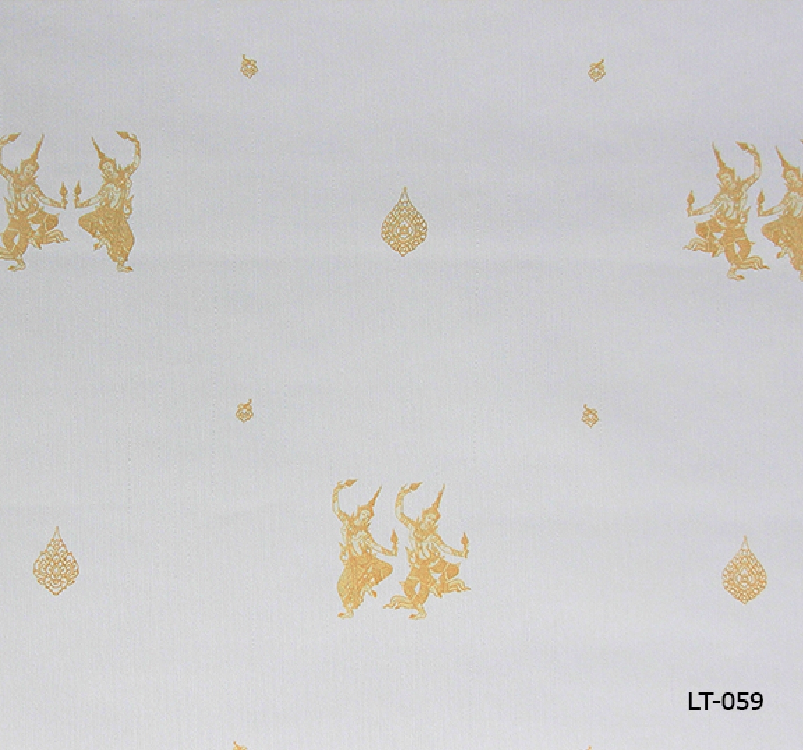 วอลล์เปเปอร์ลายไทย ลายไทยเทวดาคู่ สีขาว