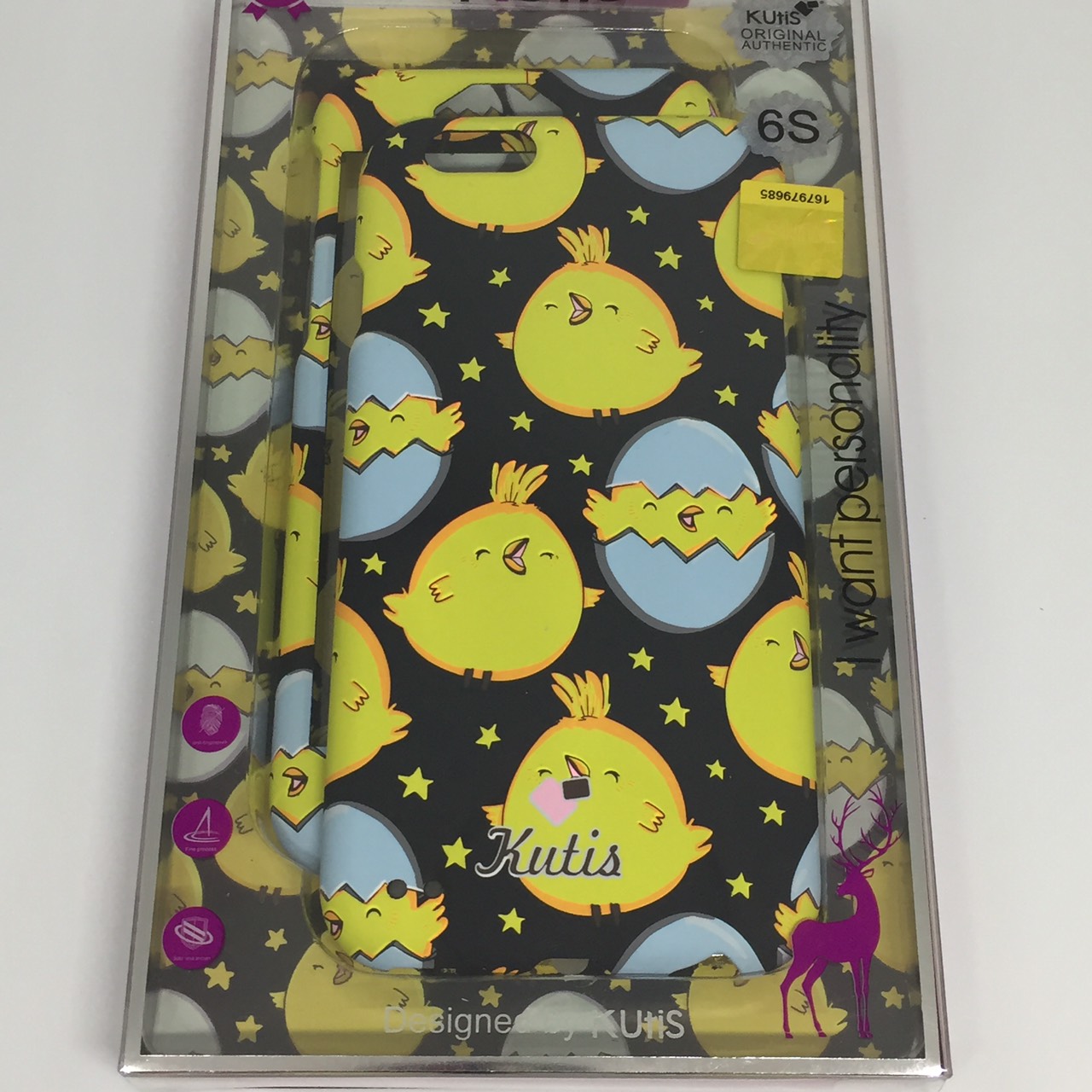 เคสคูทิส (Kutis) ไอโฟน6,6S(ลายลูกเจี๊ยบออกจากไข่สีดำ)