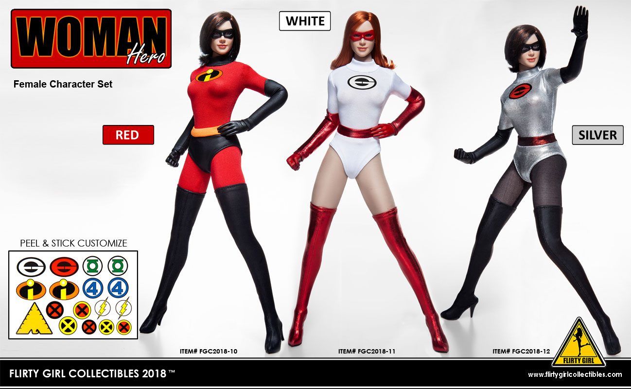 Flirty Girl Collectibles FGC2018-10 / FGC2018-11 / FGC2018-12 Woman Hero - Female Character Set