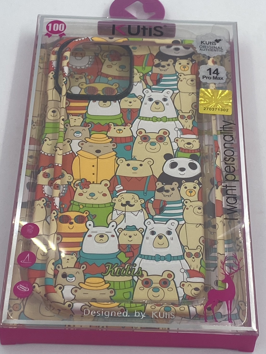 เคสคูทิส(Kutis)เคสไอโฟน14PROMAX(ลายหมีหมู่)มาใหม่ เคสประกบหน้า-หลัง เคสเรืองแสง เคสลายวินเทจ ร้านSuperhero Klongthom