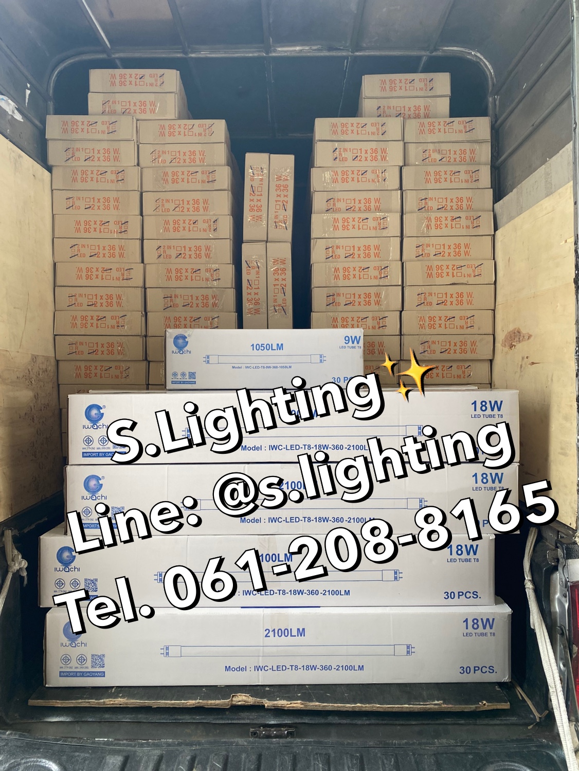 หลอดนีออน(ยาว) LED T8 18w 2100Lumen แสงขาว