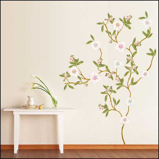 KR-0019 Wall Sticker วอลล์สติ๊กเกอร์แต่งผนัง ลาย Flowering Tree 50x70Cm สินค้าพร้อมส่ง