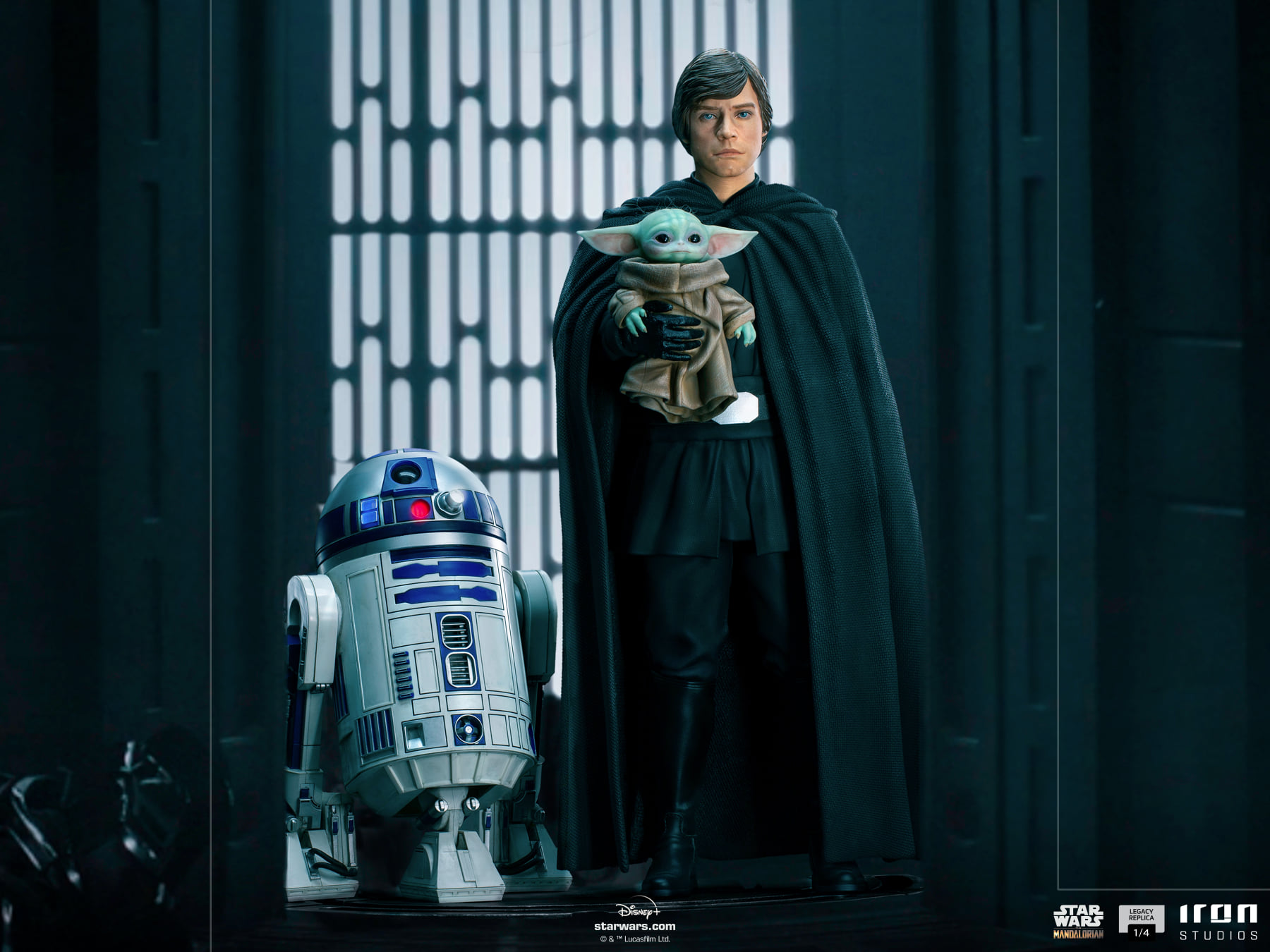 Iron Studios Legacy Replica 1/4 The Mandalorian - Luke Skywalker, R2-D2 and Grogu