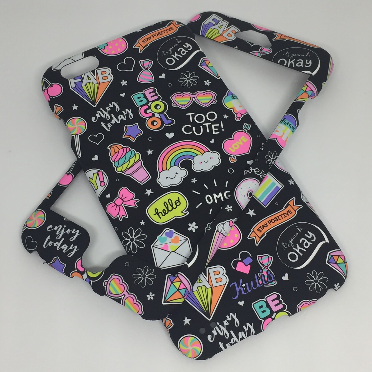 เคสคูทิส(Kutis)ไอโฟน6พลัส,6Sพลัส(ลายสายรุ้งยิ้มBECOOL)มาใหม่ เคสประกบหน้า-หลัง เคสเรืองแสง เคสลายวินเทจ ร้านSuperhero Klongthom