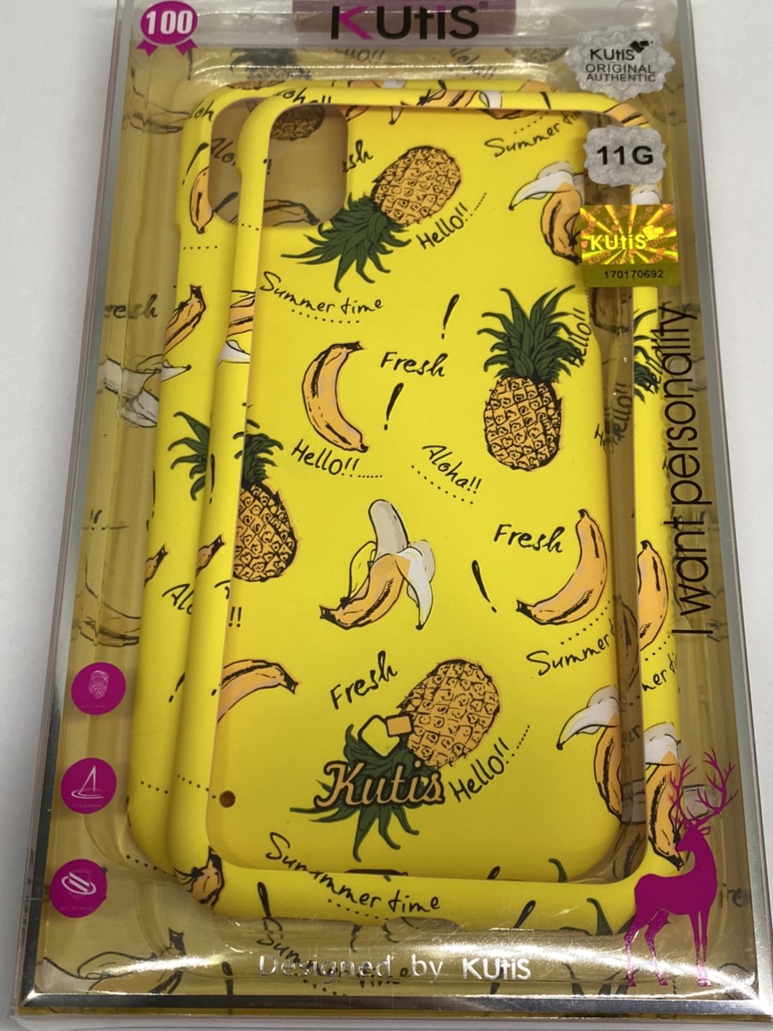 เคสคูทิส(Kutis)เคสไอโฟน11G(ลายกล้วยกับสัปปะรด)มาใหม่ เคสประกบหน้า-หลัง เคสเรืองแสง เคสลายวินเทจ ร้านSuperhero Klongthom