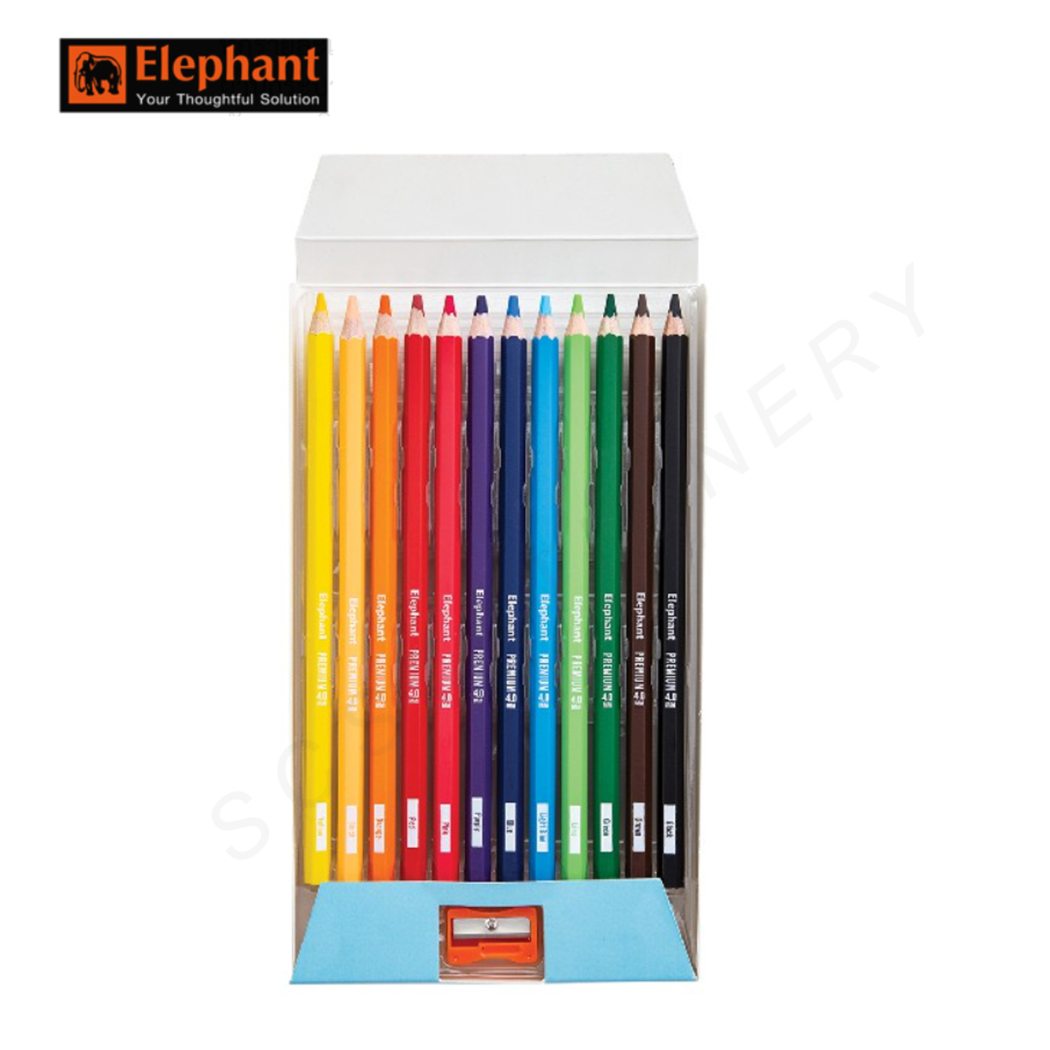 สีไม้ ดินสอสีไม้ แท่งยาว พรีเมี่ยม 4.0 12 สี ตราช้าง Elephant