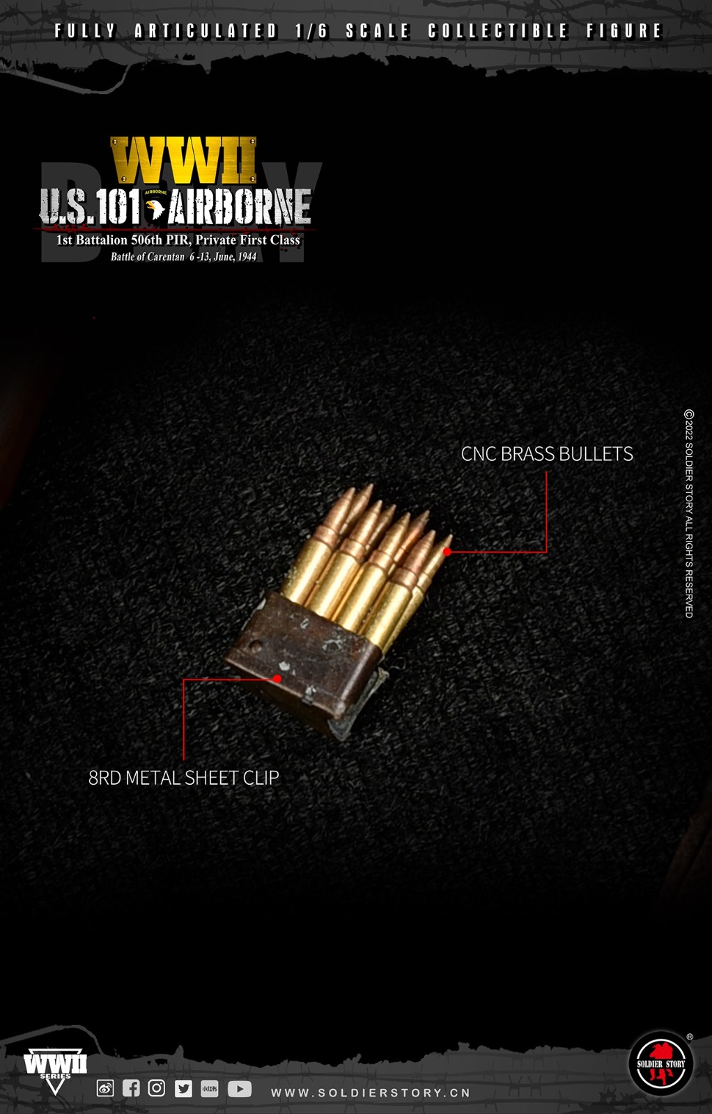 Soldier Story SS-126 1/6 WWII U.S. 101st Airborne - 1st Battalion 506th PIR, Private First Class