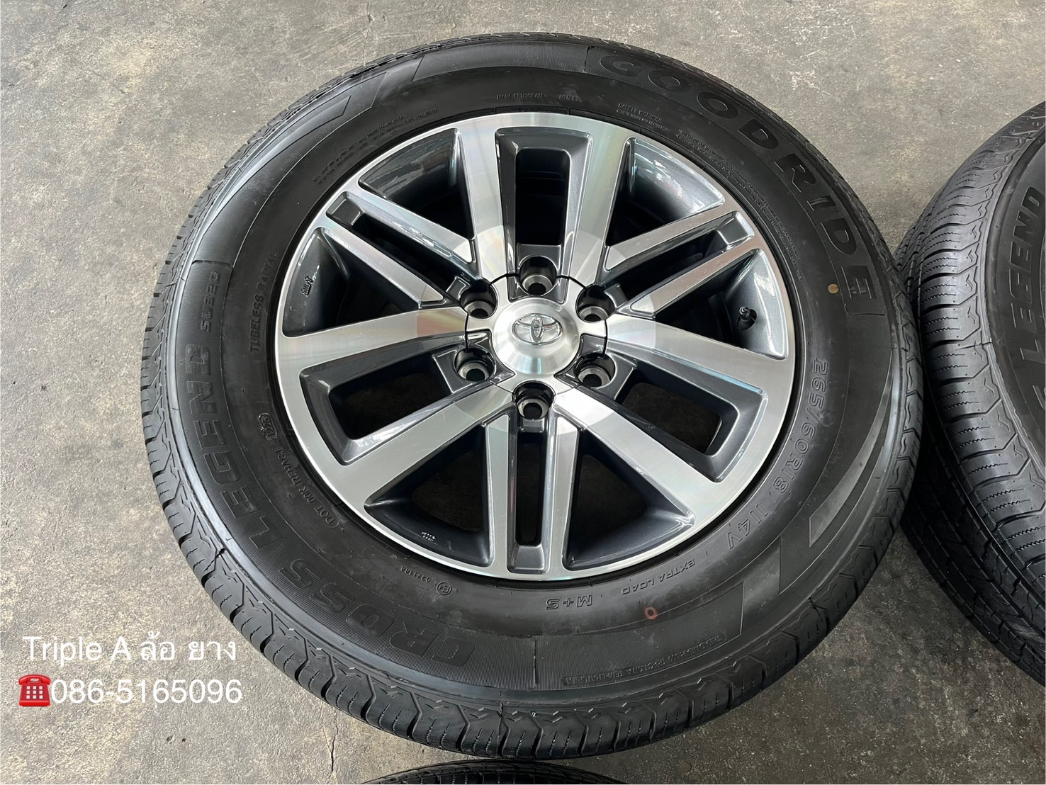 ✨ล้อแม็ก✨Toyota Fortuner ตัวท็อป ขอบ 18 เทาหน้าเงา พร้อมยาง 265-60-18 GOODRIDE💥ปี 25💥