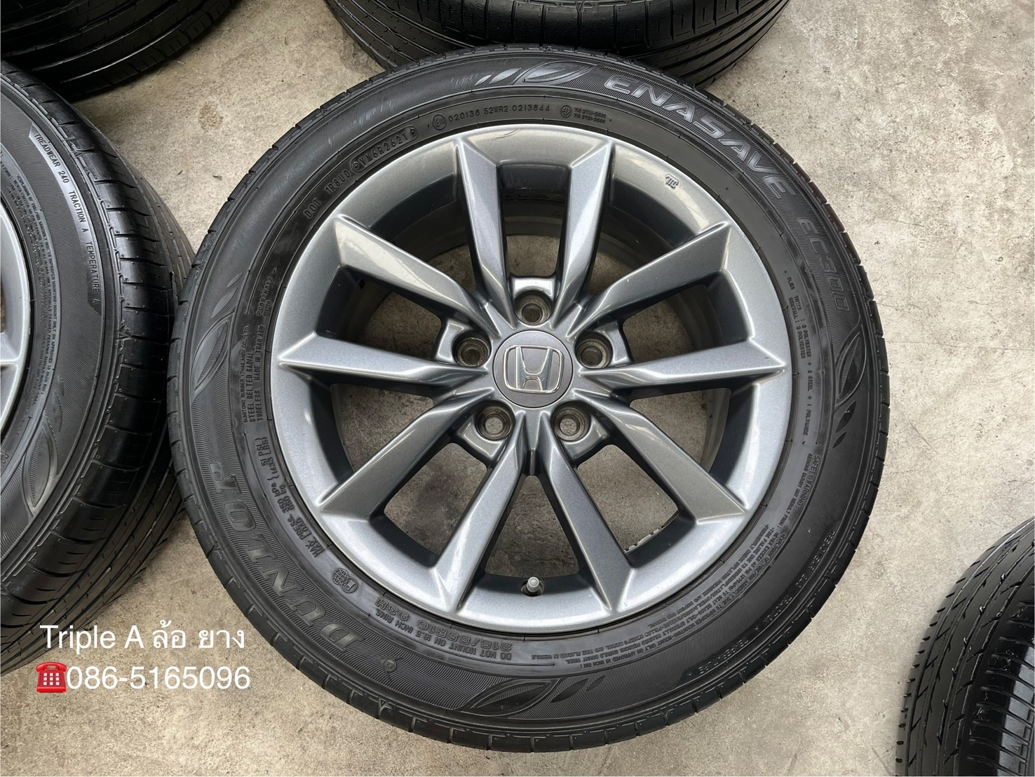 ✨ล้อแม็ก✨Honda Civic FC ขอบ 16 สีเทากัน พร้อมยาง 215-55-16 Dunlop ปี 21