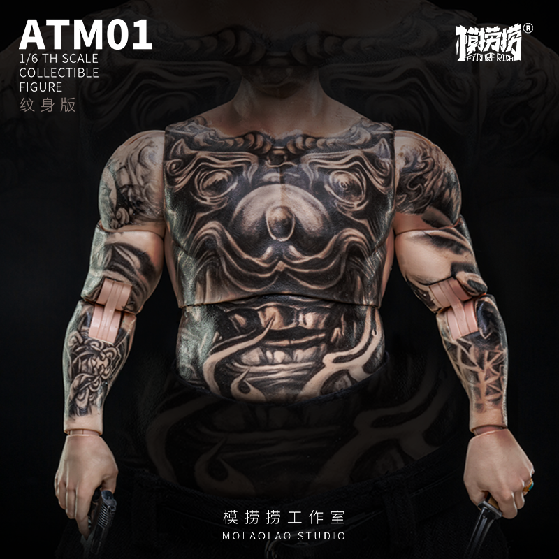MO LAO LAO STUDIO ATM01-1 1/6 Male Stout Body Tattoo Version