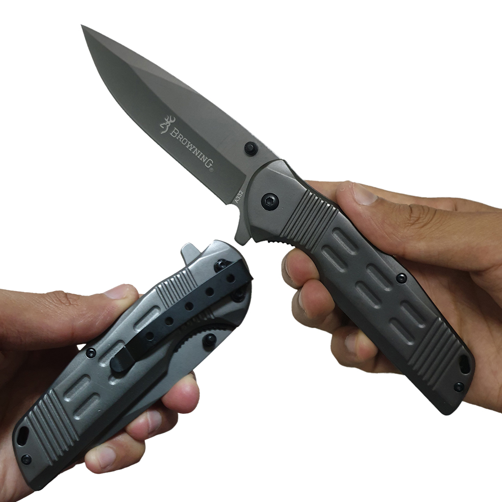 มีดพับ BROWNING A332 ขนาด 8.3 นิ้ว (21.2 ซม.) Gray Titanium