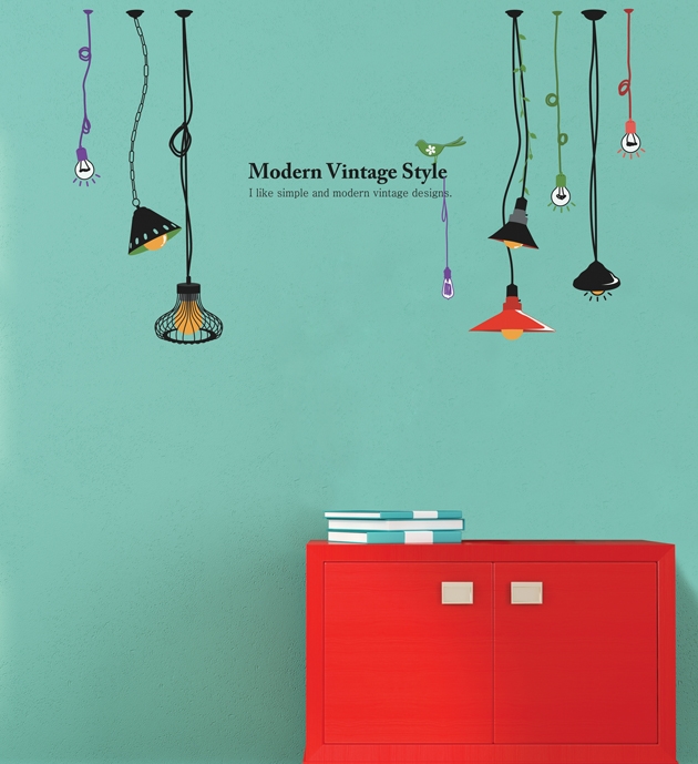 PS-60052 Wall Sticker วอลล์สติ๊กเกอร์ไวนิล ลายหลอดไฟวินเทจ ขนาดแผ่น 50x70 cm