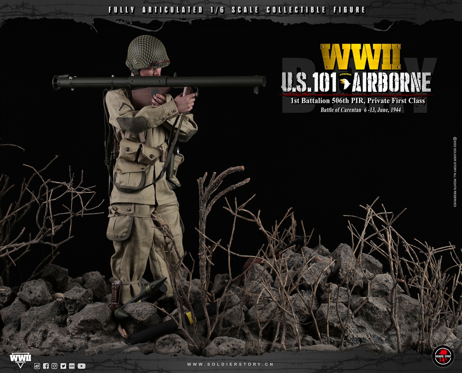 Soldier Story SS-126 1/6 WWII U.S. 101st Airborne - 1st Battalion 506th PIR, Private First Class