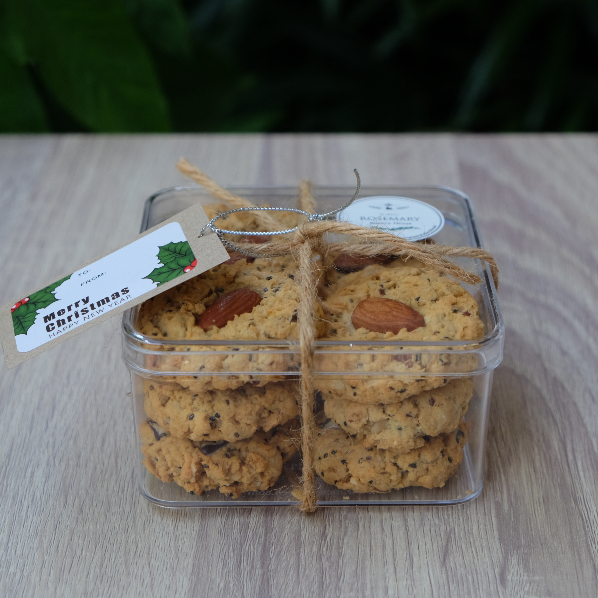🍪 🌾🌰ALMOND OATMEAL COOKIES 🎅 🎄คุ้กกี้อัลมอนด์ข้าวโอ๊ต - CKH บรรจุกล่องใส #ของขวัญปีใหม่ #คุ้กกี้เพื่อสุขภาพ #แคลรอรี่ต่ำ