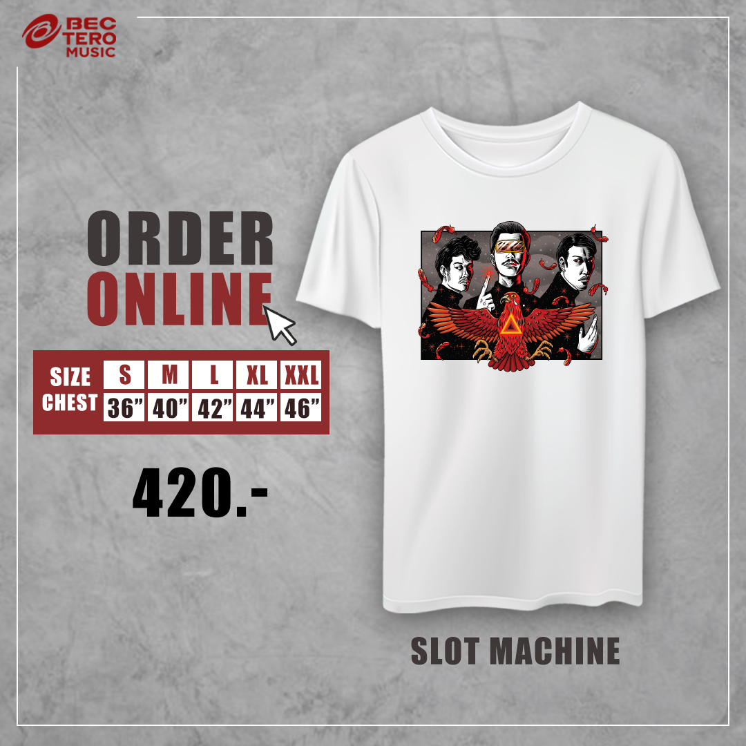 SLOT MACHINE : T-SHIRT ILLUSTRATED สีขาว CAT T-SHIRT 6