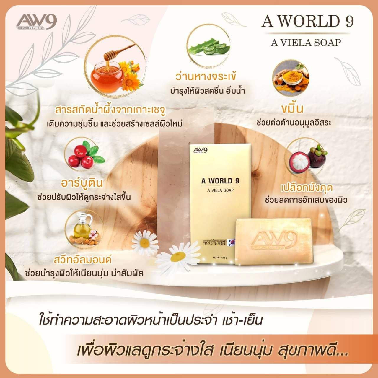 เอ เวียร่า โซป A Viela soap สบู่ AW9 เอดับเบิ้ลยูไนน์ AW 9 aw 9