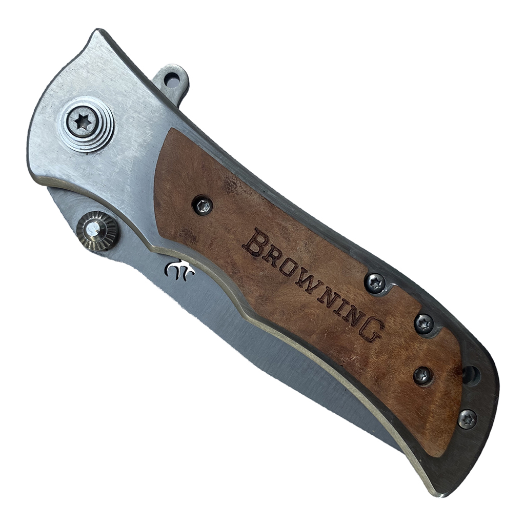 มีดพับ Browning ด้ามลายไม้ ขนาด 8 นิ้ว (20.5 ซม.)