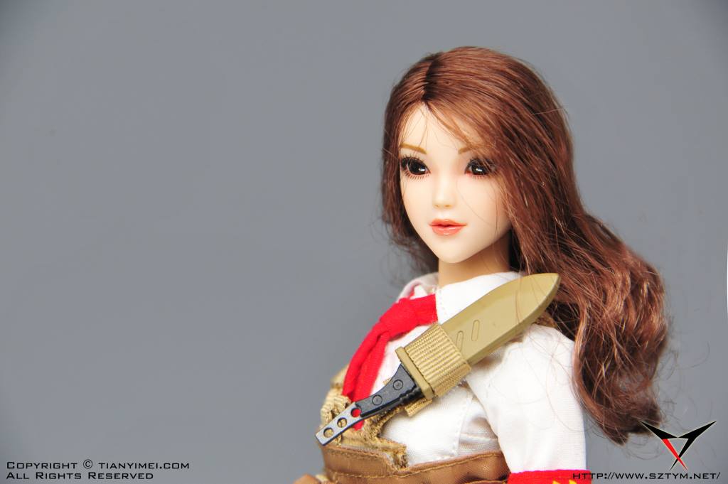Dolls'Oddsaga DH-001 / DH-002 Fighting Girl "Red Scarf" 1:6 Head Scuplt Presented by Technic Toys(R) 2 styles