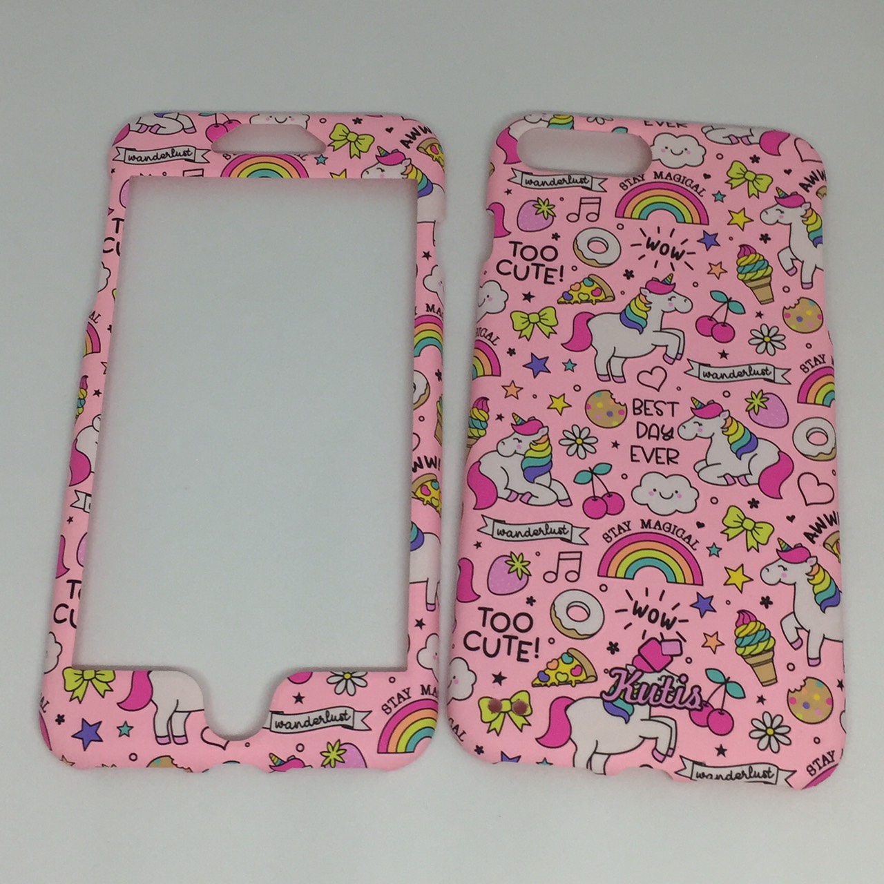 เคสคูทิส(Kutis)ไอโฟน7พลัส,8พลัส(ลายยูนิคอร์นอวบ)มาใหม่ เคสประกบหน้า-หลัง เคสเรืองแสง เคสลายวินเทจ ร้านSuperhero Klongthom