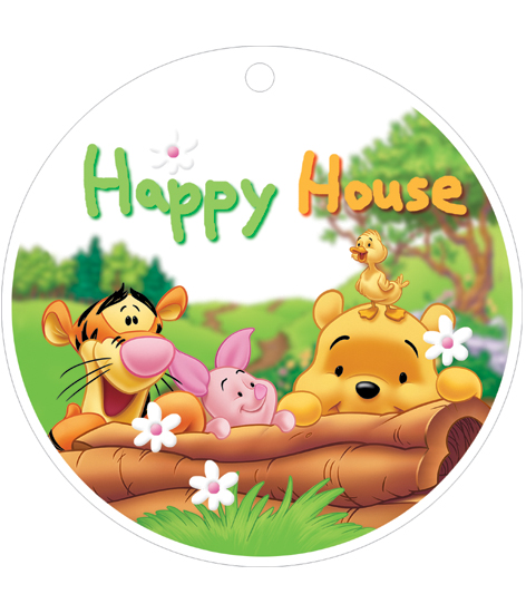 DSP-01 Disney POOH ป้ายห้อยแต่งบานประตูลายหมีพูห์ Happy House ขนาด 20cm x 23cm