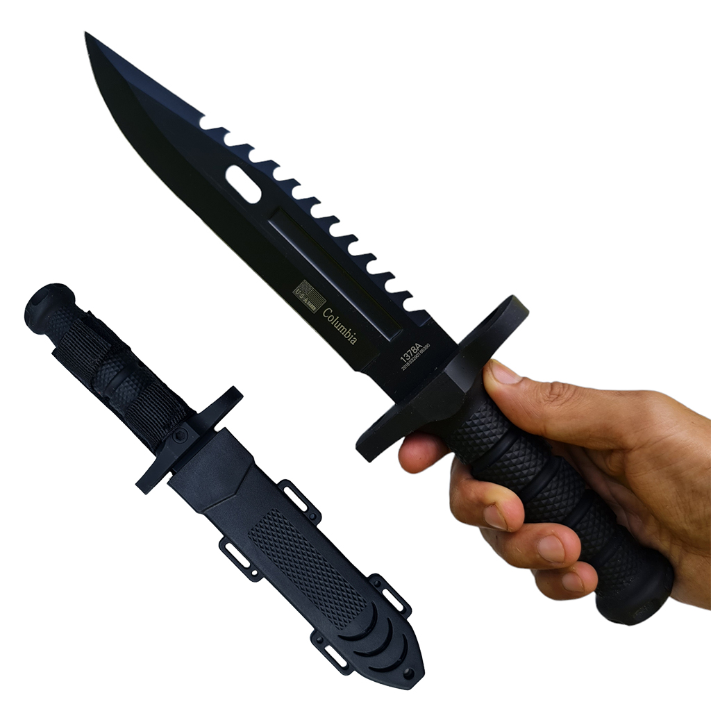 มีดพก มีดเดินป่า มีดใบตาย Columbia 1378A พร้อมปลอกมีดพลาสติก ABS สำหรับเก็บมีด