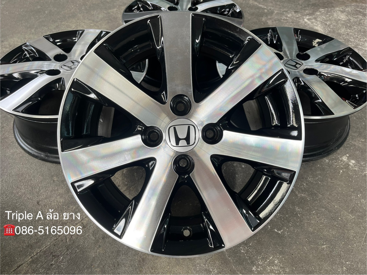 ✨ล้อแม็ก✨Honda Feed ขอบ 15 ดำหน้าเงา💖สวยกริ๊บ💖