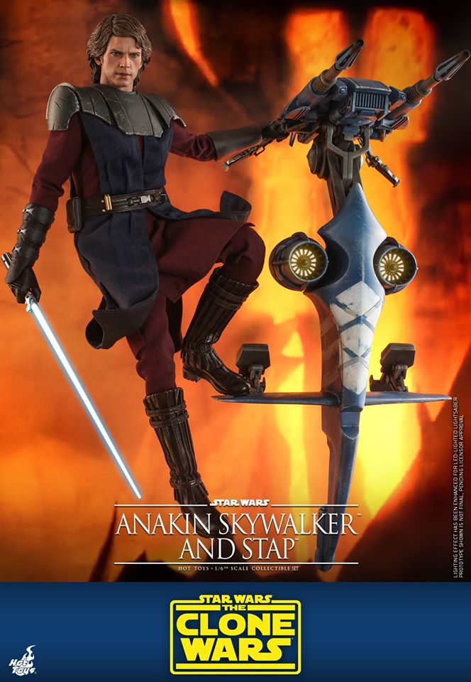 Hot Toys TMS020 1/6 Star Wars: The Clone Wars - Anakin Skywalker And Stap (Special Edition Bonus)