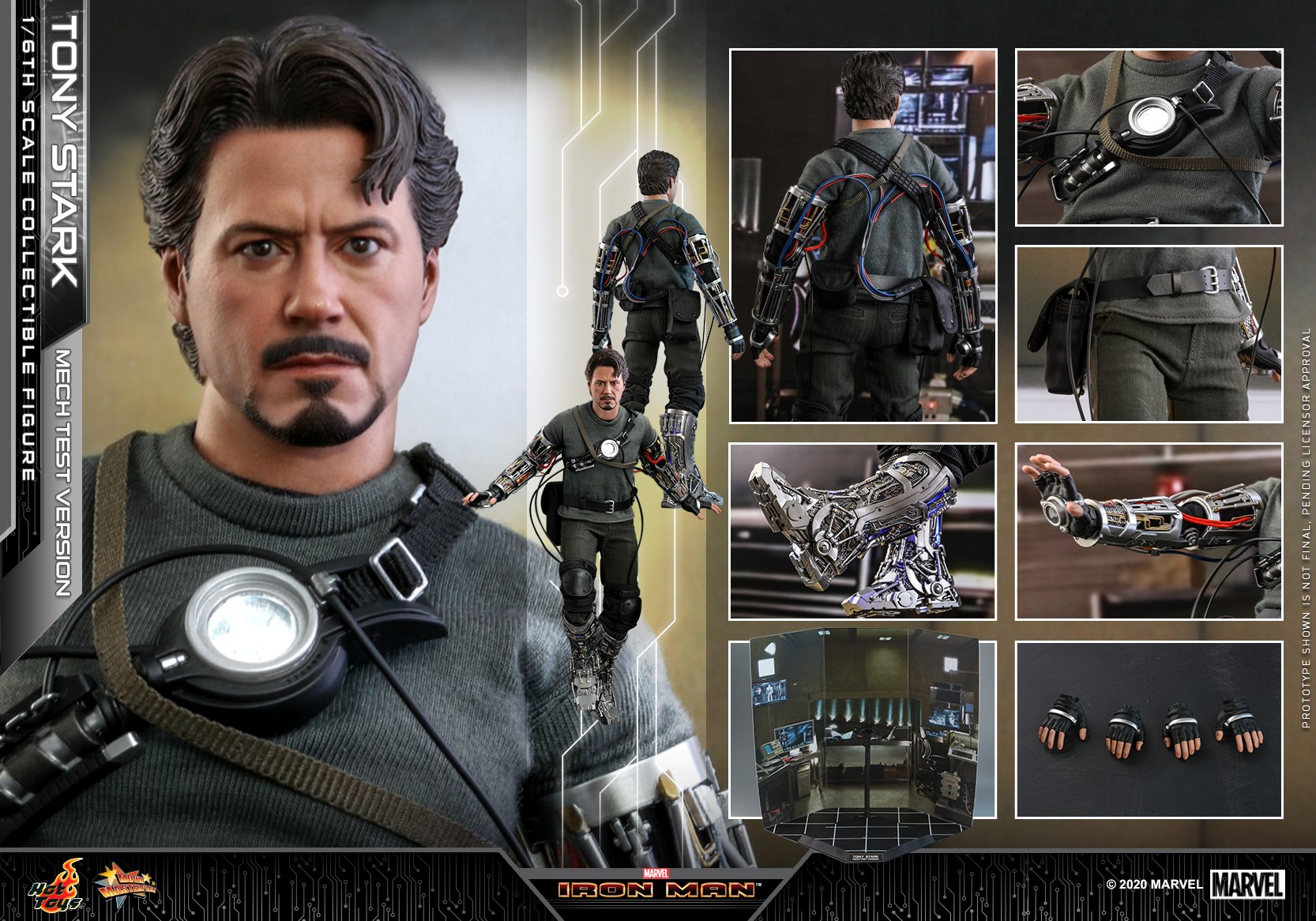 Hot Toys MMS581B 1/6 Iron Man - Tony Stark (Mech Test Version) (Special Edition Bonus)