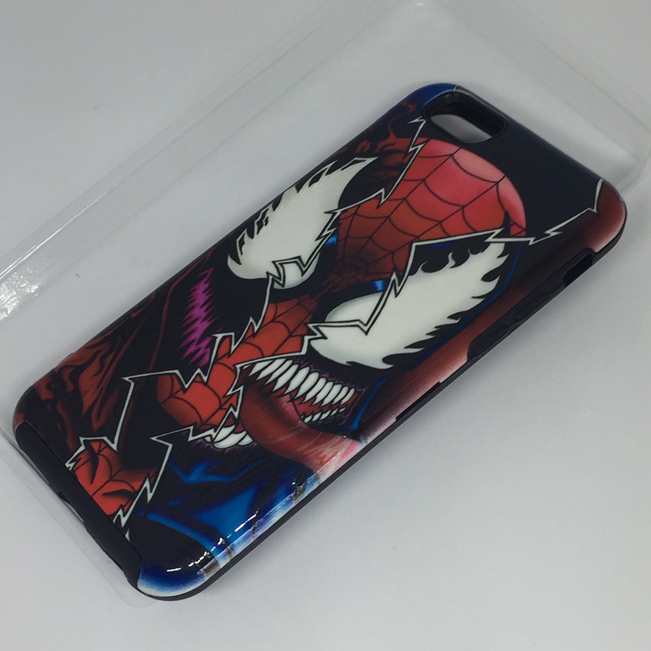 เคสฝาหลัง2ชั้น เคสไอโฟน6,6S(ลายหน้าสไปเดอร์แมน)มาใหม่ เคสฝาหลัง2ชิ้น เคสซิลิโคน-tpu