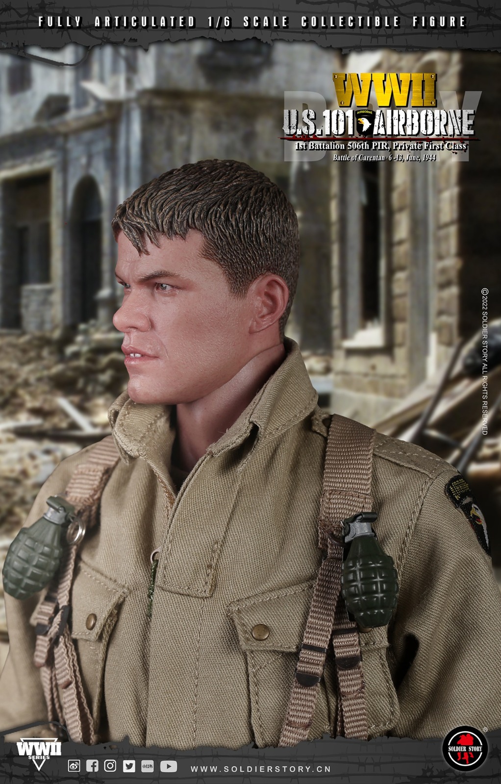 Soldier Story SS-126 1/6 WWII U.S. 101st Airborne - 1st Battalion 506th PIR, Private First Class