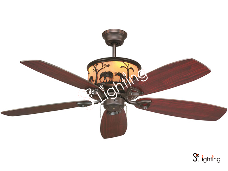 พัดลมโคมไฟ WINFAVOUR SB06 สีน้ำตาลเข้ม (ORB)