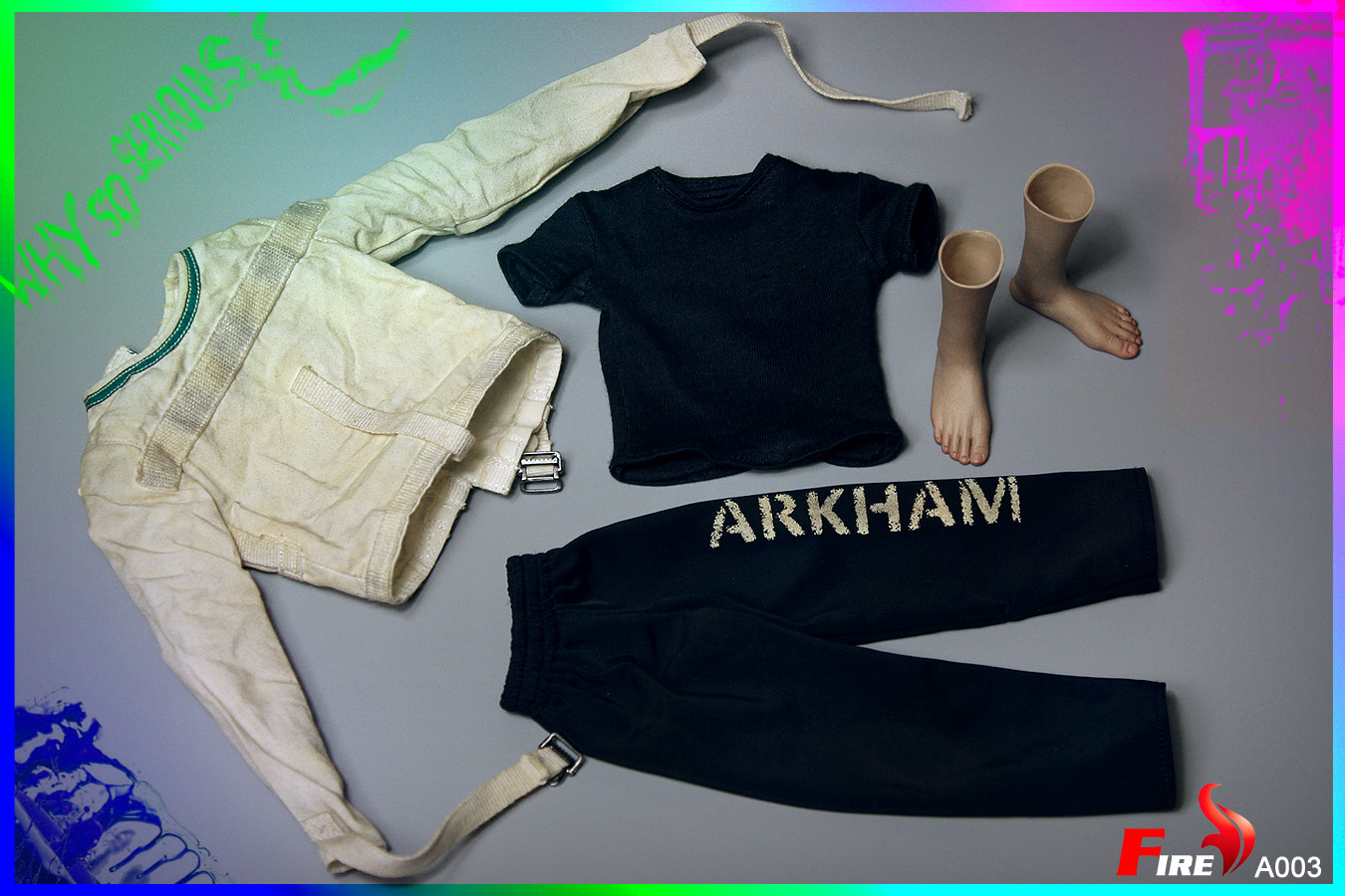 FIRE A003 1/6 Arkham Prison House Prison Clothes Set with legs