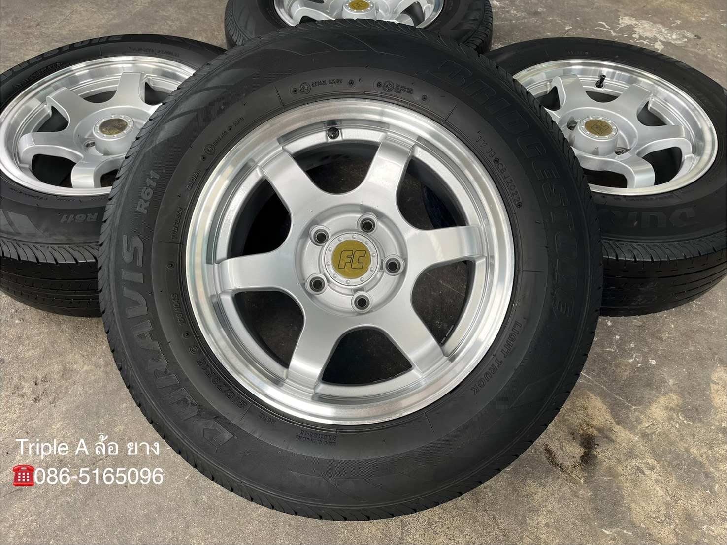 ✨ล้อแม็ก✨5รู114✨ขอบ 15 สีบอร์นขอบเงา พร้อมยาง 215-70-15 Bridgestone💥ปี 22💥