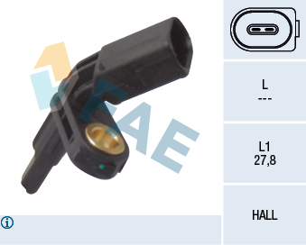 เซ็นเซอร์ ABS หน้า-หลังซ้าย Volkswagen T5 (7H0927803)