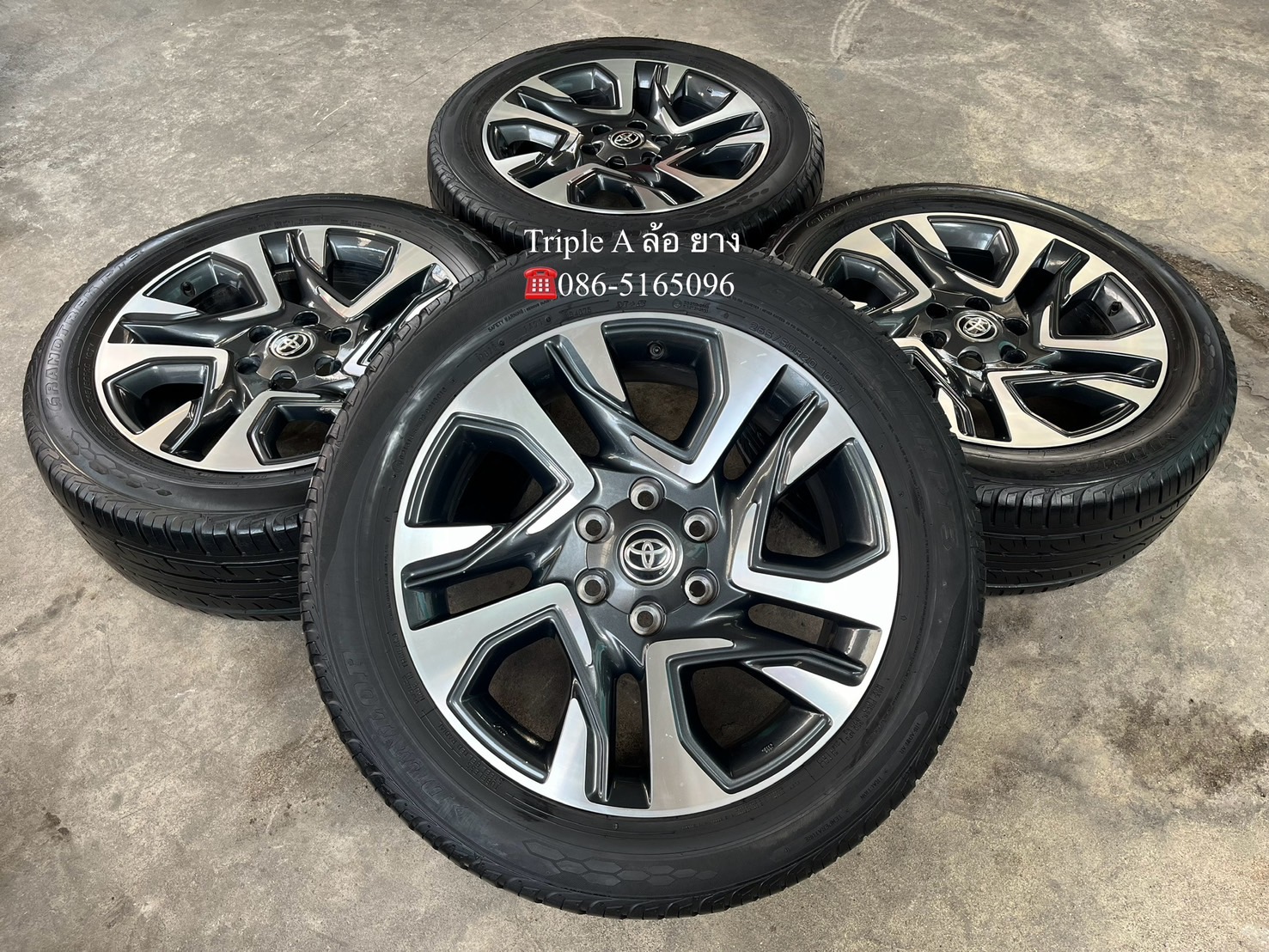 ✨ล้อแม็ก✨Toyota Fortuner Legender ขอบ 20 เทาหน้าเงา พร้อมยาง 265-50-20 Dunlop ปี 21