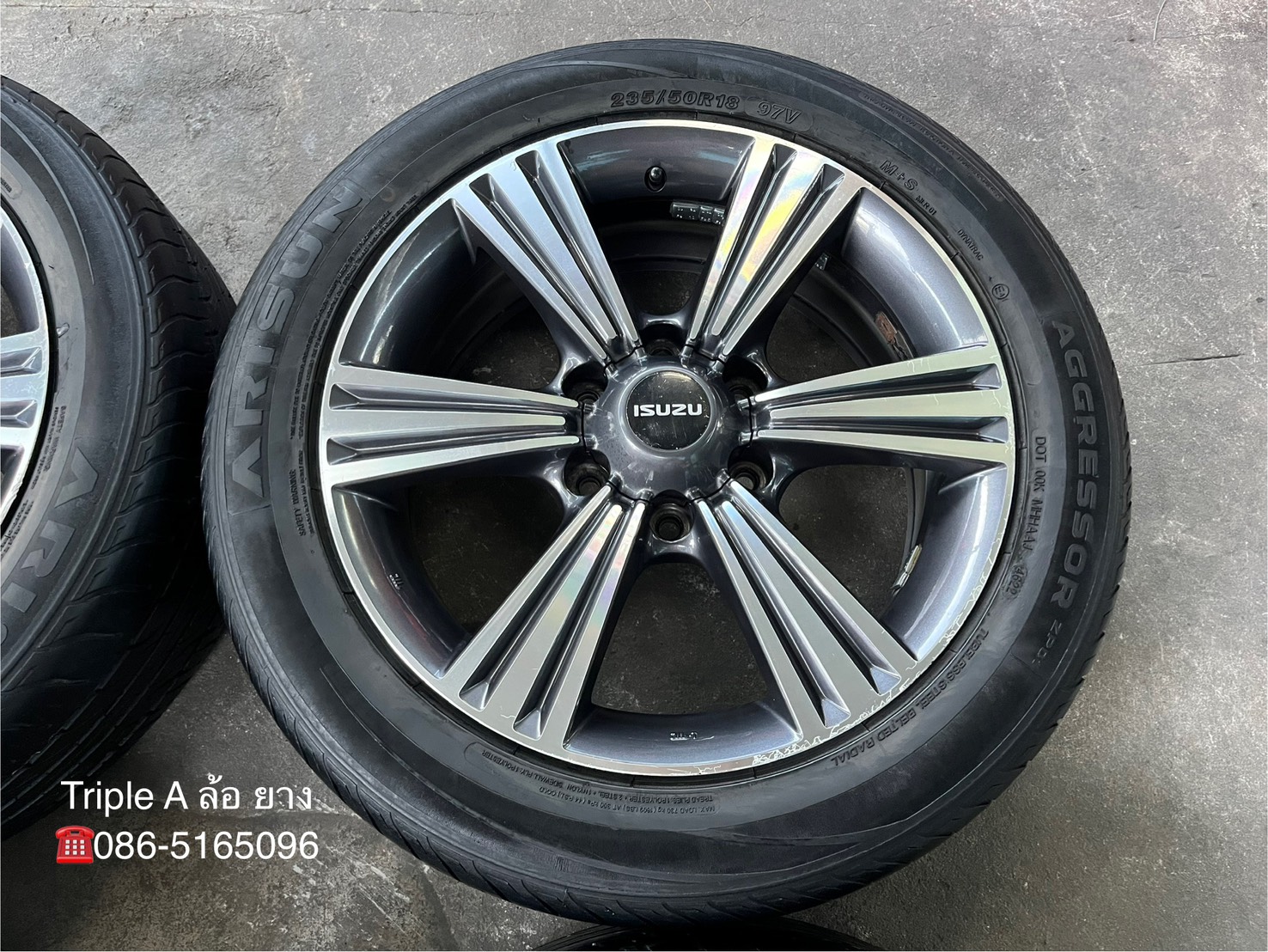 ✨ล้อแม็ก✨ISUZU X-Series ขอบ 18 เทาหน้าเงา พร้อมยาง 235-50-18 ARISUN💥ปี 22💥