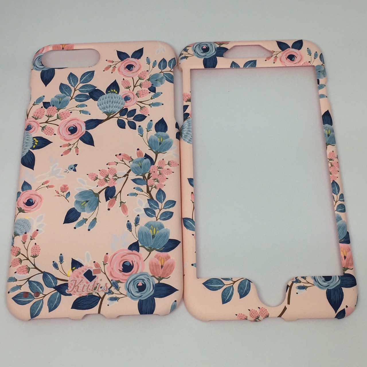 เคสคูทิส (Kutis) ไอโฟน7พลัส,8พลัส(ลายช่อดอกไม้พื้นสีชมพู)