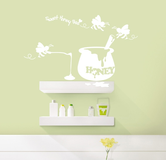 GS-58812 โถใส่น้ำผึ้ง Vinyl Wall Sticker 35x32 cm