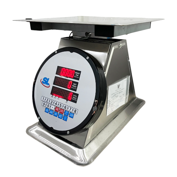 เครื่องชั่งดิจิตอลคำนวณราคา SL รุ่น SL-136 พิกัด 150 กก. สเตนเลส